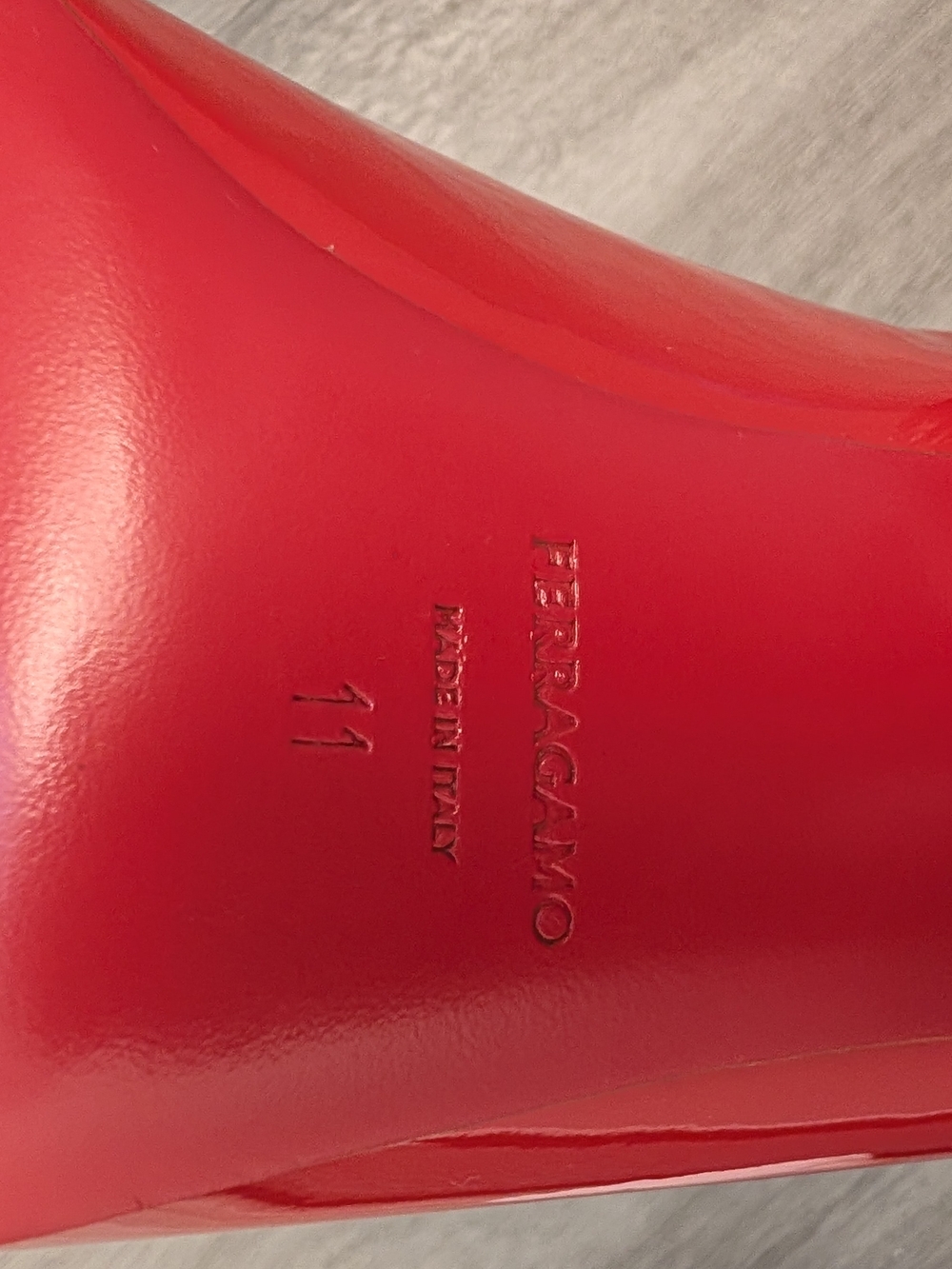 Red Era Patent Leather Mule Sandal- Ferragamo - Picture 7 of 7